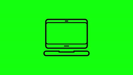 Laptop-PC-Computersymbol-Grüner-Bildschirm